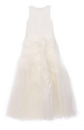 Детское платье LITTLE MISS AOKI белого цвета по цене 154500 руб., арт. LFW21004/10-12 | Фото 2 Детское платье LITTLE MISS AOKI белого цвета, арт. LFW21004/10-12 | Фото 2 (Материал подклада: Хлопок; Рукава: Короткие; Материал внешний: Синтетический материал; Ростовка одежда: 10 - 11 лет | 140 - 146см, 12 лет | 152 см)