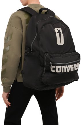 Мужской текстильный рюкзак converse x  rick owens drkshdw go lo CONVERSE черного цвета, арт. 10022839001 | Фото 2 (Материал: Текстиль; Размер: large)