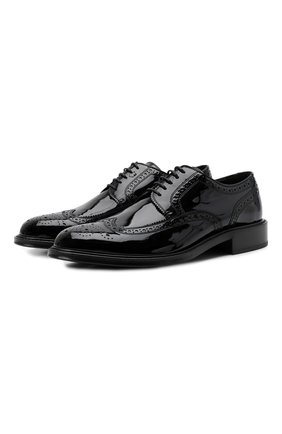 Мужские кожаные дерби SAINT LAURENT черного цвета, арт. 669324/1TV00 | Фото 1 (Материал внешний: Кожа; Материал внутренний: Натуральная кожа; Мужское Кросс-КТ: Броги-обувь, Вечерняя обувь; Стили: Классический)