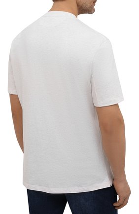 Мужская хлопковая футболка  BRUNELLO CUCINELLI светло-серого цвета, арт. M0T611308 | Фото 4 (Принт: Без принта; Рукава: Короткие; Длина (для топов): Стандартные; Материал внешний: Хлопок; Стили: Кэжуэл)