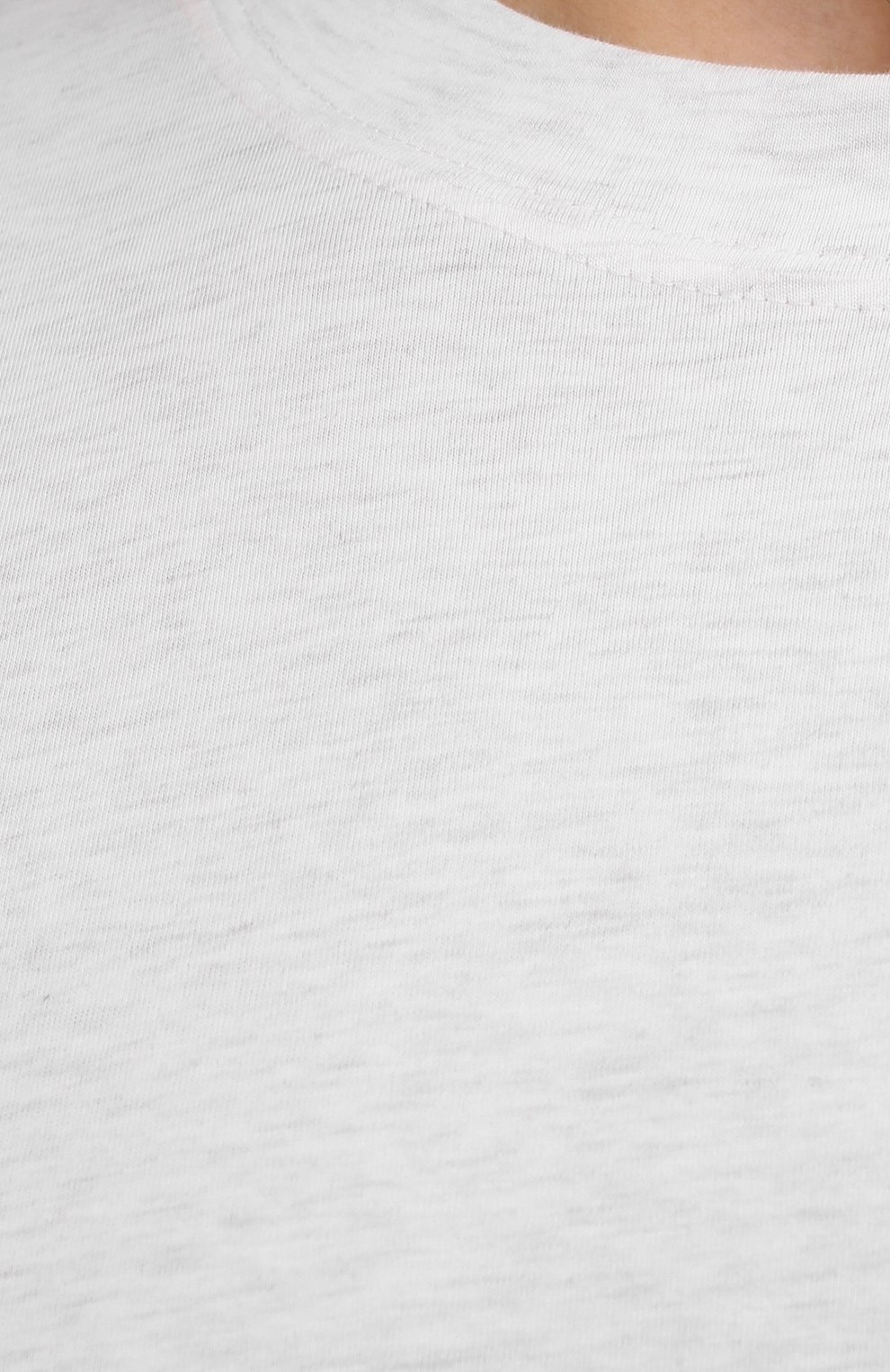 Мужская хлопковая футболка  BRUNELLO CUCINELLI светло-серого цвета, арт. M0T611308 | Фото 5 (Принт: Без принта; Рукава: Короткие; Длина (для топов): Стандартные; Материал внешний: Хлопок; Стили: Кэжуэл)