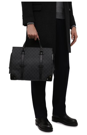 Мужская комбинированная сумка-тоут GUCCI темно-серого цвета по цене 171500 руб., арт. 626356/HUHFN | Фото 2 Мужская комбинированная сумка-тоут GUCCI темно-серого цвета, арт. 626356/HUHFN | Фото 2 (Размер: large; Материал: Текстиль, Экокожа)