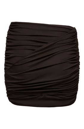 Женская юбка MAGDA BUTRYM темно-коричневого цвета, арт. 180321/ | Фото 2 (Материал внешний: Шелк; Женское Кросс-КТ: Юбка-одежда; Стили: Романтичный)
