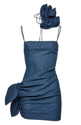 Женское джинсовое платье MAGDA BUTRYM голубого цвета, арт. 232321/ | Фото 1 (Материал внешний: Хлопок, Деним; Стили: Романтичный; Кросс-КТ: Деним; Случай: Вечерний; Женское Кросс-КТ: Платье-одежда, платье-футляр)
