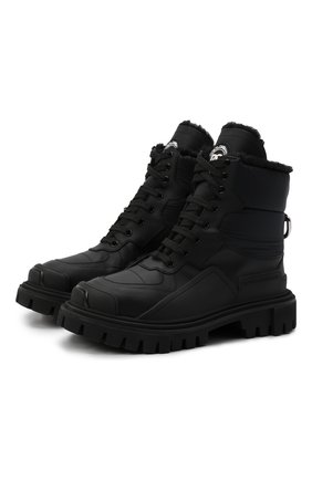 Женские комбинированные ботинки hi trekking DOLCE & GABBANA черного цвета по цене 153000 руб., арт. CT0756/AQ661 | Фото 1 Женские комбинированные ботинки hi trekking DOLCE & GABBANA черного цвета, арт. CT0756/AQ661 | Фото 1 (Материал внешний: Кожа; Подошва: Платформа; Материал утеплителя: Экомех; Женское Кросс-КТ: Военные ботинки, Зимние ботинки; Каблук высота: Низкий; Региональные ограничения белый список (Axapta Mercury): RU; Длина стельки: 26,3, 19,1, 22,8, 23,4, 24,1, 25,8, 24,8, 25,4, 26,1; толщина подошвы: 3,3; ширина носка стельки: 8,8; высота каблука: 4,4)