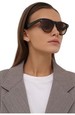 Женские солнцезащитные очки BRUNELLO CUCINELLI темно-коричневого цвета, арт. M0CFIL007 | Фото 2 (Тип очков: С/з; Оптика Гендер: оптика-женское; Очки форма: Круглые)