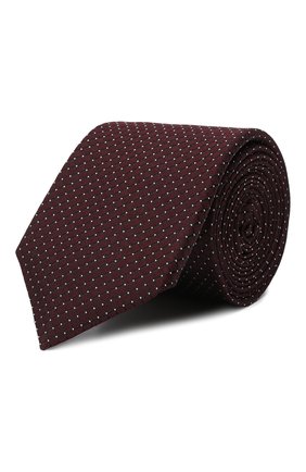 Мужской шелковый галстук BOSS бордового цвета, арт. 50466836 | Фото 1 (Материал: Шелк, Текстиль; Принт: С принтом)