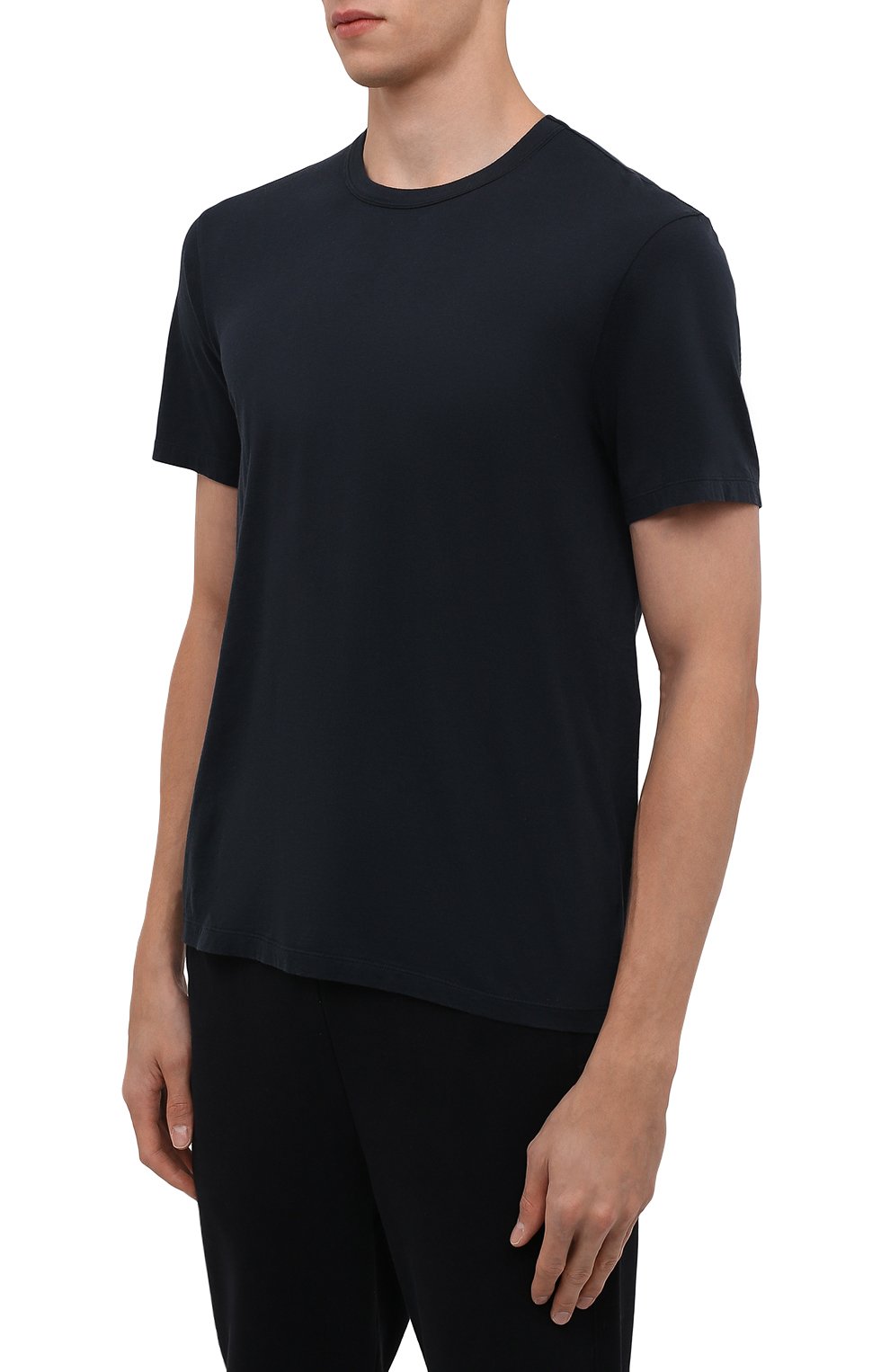 Мужская хлопковая футболка JAMES PERSE темно-синего цвета, арт. MELJ3199 | Фото 3 (Рукава: Короткие; Длина (для топов): Стандартные; Материал внешний: Хлопок; Стили: Кэжуэл)