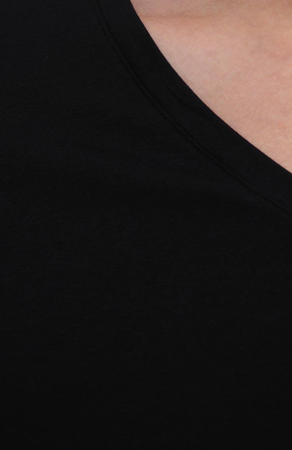 Мужская хлопковая футболка HANRO черного цвета, арт. 073089 | Фото 5 (Кросс-КТ: домашняя одежда; Рукава: Короткие; Длина (для топов): Стандартные; Материал внешний: Хлопок; Мужское Кросс-КТ: Футболка-белье)