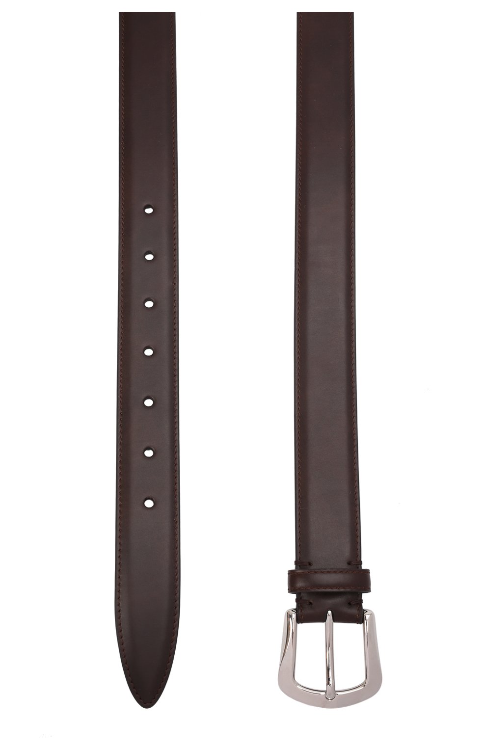 Мужской кожаный ремень BRUNELLO CUCINELLI темно-коричневого цвета, арт. MAURN346 | Фото 3 (Случай: Повседневный; Материал: Натуральная кожа)