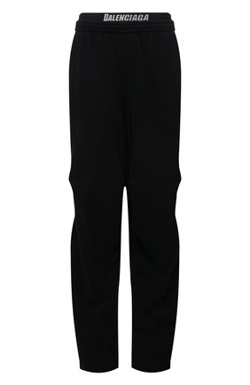 Мужские хлопковые брюки BALENCIAGA черного цвета, арт. 675346/TLVA1 | Фото 1 (Длина (брюки, джинсы): Стандартные; Материал внешний: Хлопок; Случай: Повседневный; Стили: Спорт-шик)