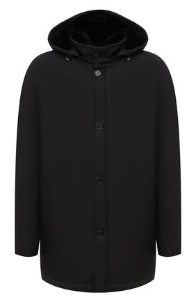Мужская шелковая куртка с меховой подкладкой ANDREA CAMPAGNA черного цвета, арт. A3T752/3841 | Фото 1 (Длина (верхняя одежда): До середины бедра; Рукава: Длинные; Материал внешний: Шелк; Мужское Кросс-КТ: утепленные куртки; Кросс-КТ: Куртка; Стили: Кэжуэл)