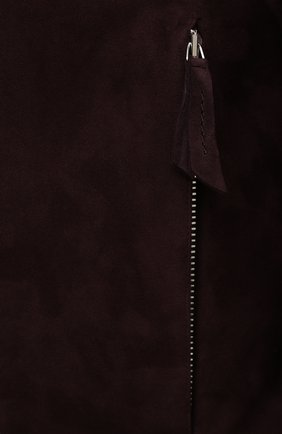 Мужской замшевый бомбер ANDREA CAMPAGNA бордового цвета, арт. 50200E5722600 | Фото 5 (Кросс-КТ: Куртка; Материал внешний: Замша, Натуральная кожа; Рукава: Длинные; Принт: Без принта; Мужское Кросс-КТ: Кожа и замша; Длина (верхняя одежда): Короткие; Материал подклада: Шелк; Стили: Кэжуэл)
