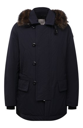 Мужская пуховая парка с меховой отделкой rolland MONCLER темно-синего цвета по цене 198000 руб., арт. G2-091-1C000-34-57540 | Фото 1 Мужская пуховая парка с меховой отделкой rolland MONCLER темно-синего цвета, арт. G2-091-1C000-34-57540 | Фото 1 (Материал утеплителя: Пух и перо; Рукава: Длинные; Материал подклада: Синтетический материал; Материал внешний: Синтетический материал; Длина (верхняя одежда): До середины бедра; Кросс-КТ: Куртка; Мужское Кросс-КТ: пуховик-короткий; Стили: Кэжуэл)