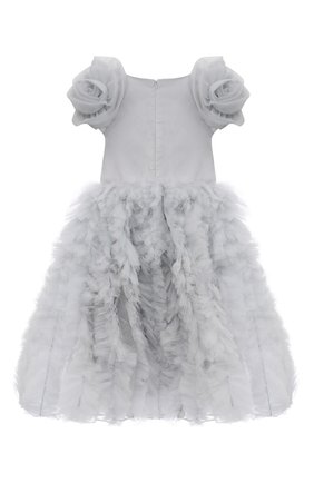 Детское платье LITTLE MISS AOKI серого цвета по цене 69100 руб., арт. LFW21100/10-12 | Фото 2 Детское платье LITTLE MISS AOKI серого цвета, арт. LFW21100/10-12 | Фото 2 (Материал внешний: Синтетический материал; Рукава: Короткие; Материал подклада: Хлопок; Одежда девочки: Одежда девочки; Ростовка одежда: 10 - 11 лет | 140 - 146см, 12 лет | 152 см)