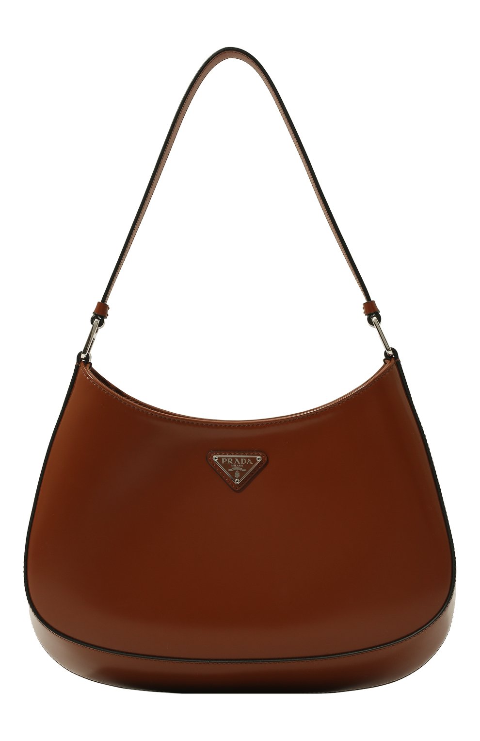 Женская сумка cleo PRADA коричневого цвета, арт. 1BC499-ZO6-F02TX-OOO | Фото 1 (Сумки-технические: Сумки top-handle; Размер: medium; Материал: Натуральная кожа)