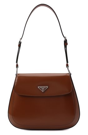 Женская сумка cleo PRADA коричневого цвета, арт. 1BD316-ZO6-F02TX-HOO | Фото 1 (Ремень/цепочка: На ремешке; Материал: Натуральная кожа; Размер: medium; Сумки-технические: Сумки через плечо)