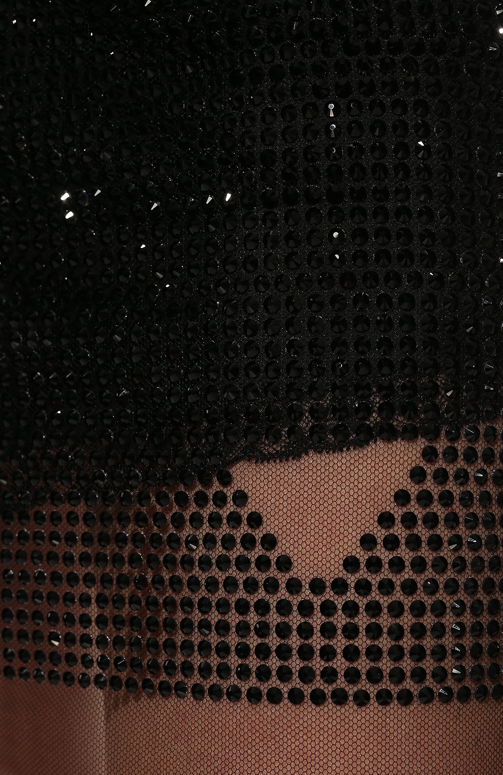 Женская юбка с отделкой стразами PRADA черного цвета, арт. P143TR-1Z4U-F0002-221 | Фото 5 (Длина Ж (юбки, платья, шорты): Мини; Материал внешний: Синтетический материал; Женское Кросс-КТ: Юбка-одежда; Стили: Романтичный)