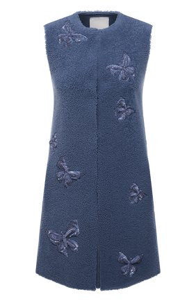 Женский жилет из овчины VALENTINO голубого цвета по цене 674000 руб., арт. SF3FC2596BF | Фото 1 Женский жилет из овчины VALENTINO голубого цвета, арт. SF3FC2596BF | Фото 1 (Материал внешний: Натуральный мех; Длина (верхняя одежда): До середины бедра; Стили: Гламурный; Женское Кросс-КТ: Мех, Жилет-одежда)