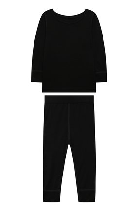 Детский комплект из лонгслива и брюк WOOL&COTTON черного цвета по цене 8360 руб., арт. WRUFP | Фото 1 Детский комплект из лонгслива и брюк WOOL&COTTON черного цвета, арт. WRUFP | Фото 1 (Материал внешний: Шерсть; Рукава: Длинные; Ростовка одежда: 12 лет | 152 см, 13 - 15 лет | 158 см)