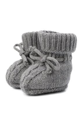 Детские пинетки детские WOOL&COTTON серого цвета по цене 4830 руб., арт. KMLPA | Фото 1 Детские пинетки детские WOOL&COTTON серого цвета, арт. KMLPA | Фото 1 (Материал: Шерсть, Текстиль, Кашемир)