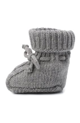 Детские пинетки детские WOOL&COTTON серого цвета по цене 4830 руб., арт. KMLPA | Фото 2 Детские пинетки детские WOOL&COTTON серого цвета, арт. KMLPA | Фото 2 (Материал: Шерсть, Текстиль, Кашемир)