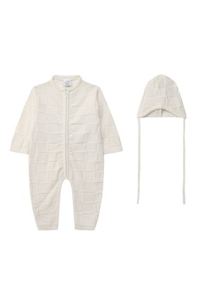 Детского набор для новорожденных WOOL&COTTON кремвого цвета по цене 25080 руб., арт. SET-v | Фото 1 Детского набор для новорожденных WOOL&COTTON кремвого цвета, арт. SET-v | Фото 1 (Материал внешний: Шерсть)