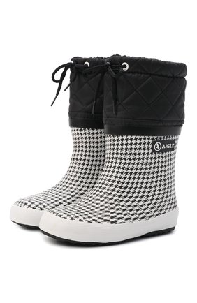 Детские сапоги AIGLE черно-белого цвета по цене 4750 руб., арт. 2508B2/GIB0ULEE PRINT | Фото 1 Детские сапоги AIGLE черно-белого цвета, арт. 2508B2/GIB0ULEE PRINT | Фото 1 (Материал утеплителя: Натуральный мех, Шерсть; Материал внешний: Резина)