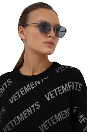 Женские солнцезащитные очки MATSUDA голубого цвета, арт. M3101 AS-NVY | Фото 2 (Тип очков: С/з; Очки форма: Круглые; Оптика Гендер: оптика-унисекс)