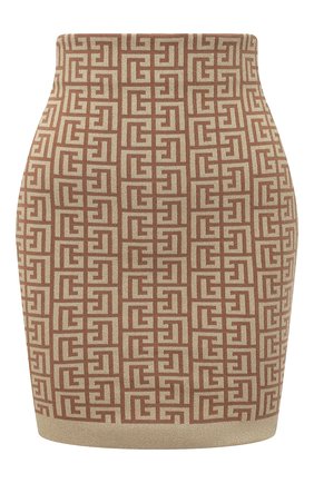 Женская юбка из вискозы BALMAIN бежевого цвета по цене 93300 руб., арт. XF1LB005/KB06 | Фото 1 Женская юбка из вискозы BALMAIN бежевого цвета, арт. XF1LB005/KB06 | Фото 1 (Материал внешний: Вискоза; Длина Ж (юбки, платья, шорты): Мини; Женское Кросс-КТ: Юбка-одежда; Кросс-КТ: Трикотаж; Стили: Классический)