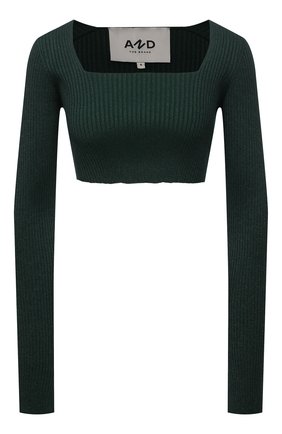 Женский топ из вискозы AND THE BRAND темно-зеленого цвета по цене 13720 руб., арт. S22-TP004-1403-509 | Фото 1 Женский топ из вискозы AND THE BRAND темно-зеленого цвета, арт. S22-TP004-1403-509 | Фото 1 (Длина (для топов): Укороченные; Рукава: Длинные; Материал внешний: Вискоза; Стили: Минимализм; Кросс-КТ: Трикотаж)