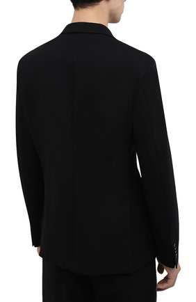 Мужской пиджак BOSS черного цвета, арт. 50464804 | Фото 4 (Рукава: Длинные; Случай: Повседневный; Длина (для топов): Стандартные; 1-2-бортные: Однобортные; Пиджаки М: Приталенный; Стили: Кэжуэл)