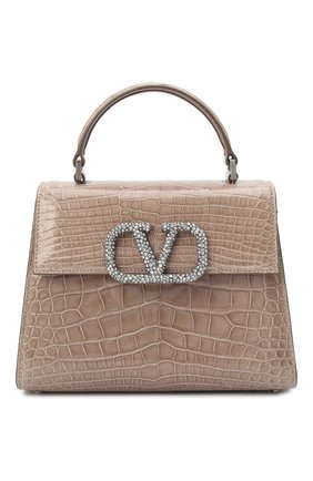 Женская сумка vsling small из кожи аллигатора VALENTINO бежевого цвета по цене 1565000 руб., арт. WW2B0F53/HKF/AMIS | Фото 1 Женская сумка vsling small из кожи аллигатора VALENTINO бежевого цвета, арт. WW2B0F53/HKF/AMIS | Фото 1 (Размер: small; Ремень/цепочка: На ремешке; Материал: Экзотическая кожа; Сумки-технические: Сумки top-handle)