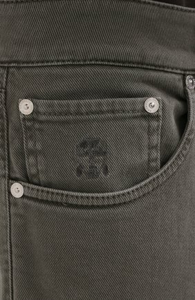 Мужские джинсы BRUNELLO CUCINELLI хаки цвета, арт. M277PB2210 | Фото 5 (Силуэт М (брюки): Прямые; Кросс-КТ: Деним; Длина (брюки, джинсы): Стандартные; Стили: Милитари, Кэжуэл; Материал внешний: Хлопок, Деним)