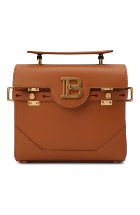Женская сумка buzz 23 BALMAIN светло-коричневого цвета, арт. XN1DB526/LPRS | Фото 1 (Материал: Натуральная кожа; Размер: small; Ремень/цепочка: На ремешке; Сумки-технические: Сумки top-handle)
