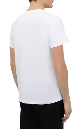 Мужская хлопковая футболка BALMAIN белого цвета, арт. XH1EF000/BB23 | Фото 4 (Рукава: Короткие; Длина (для топов): Стандартные; Принт: С принтом; Материал внешний: Хлопок; Стили: Кэжуэл)