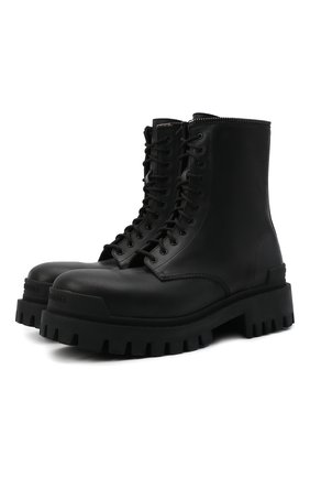 Мужские кожаные ботинки master BALENCIAGA черного цвета, арт. 664500/WA901 | Фото 1 (Подошва: Плоская; Материал внешний: Кожа; Материал внутренний: Натуральная кожа; Мужское Кросс-КТ: Ботинки-обувь, Байкеры-обувь; Материал утеплителя: Без утеплителя)