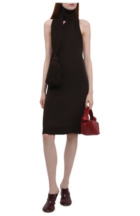 Женское шерстяное платье BOTTEGA VENETA темно-коричневого цвета по цене 139500 руб., арт. 676296/V1DF0 | Фото 2 Женское шерстяное платье BOTTEGA VENETA темно-коричневого цвета, арт. 676296/V1DF0 | Фото 2 (Длина Ж (юбки, платья, шорты): Мини; Материал внешний: Шерсть; Стили: Гламурный; Случай: Вечерний; Женское Кросс-КТ: Платье-одежда; Кросс-КТ: Трикотаж)