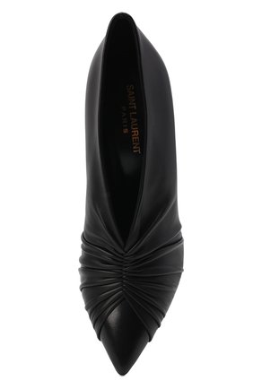 Женские кожаные туфли indya SAINT LAURENT черного цвета, арт. 674887/AAABZ | Фото 6 (Каблук высота: Высокий; Материал внешний: Кожа; Материал внутренний: Натуральная кожа; Каблук тип: Шпилька; Подошва: Плоская)