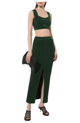 Женская юбка из вискозы AND THE BRAND темно-зеленого цвета по цене 29400 руб., арт. S22-SK003-1403-509 | Фото 2 Женская юбка из вискозы AND THE BRAND темно-зеленого цвета, арт. S22-SK003-1403-509 | Фото 2 (Длина Ж (юбки, платья, шорты): Макси; Материал внешний: Вискоза; Стили: Гламурный; Женское Кросс-КТ: Юбка-одежда; Кросс-КТ: Трикотаж)