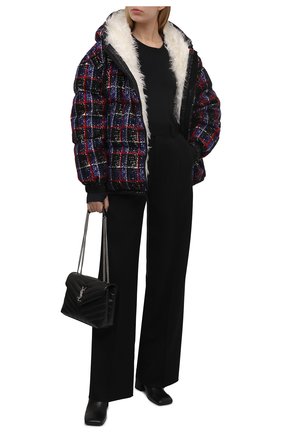 Женский пуховик echelle MONCLER GRENOBLE синего цвета по цене 212300 руб., арт. G2-098-1A000-21-595G7 | Фото 2 Женский пуховик echelle MONCLER GRENOBLE синего цвета, арт. G2-098-1A000-21-595G7 | Фото 2 (Рукава: Длинные; Длина (верхняя одежда): Короткие; Материал внешний: Шерсть, Синтетический материал; Материал утеплителя: Пух и перо; Стили: Спорт-шик; Кросс-КТ: Куртка, Пуховик)