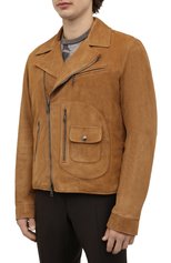 Мужская замшевая куртка RALPH LAUREN светло-коричневого цвета, арт. 790854801 | Фото 3 (Кросс-КТ: Куртка; Материал внешний: Замша, Натуральная кожа; Рукава: Длинные; Мужское Кросс-КТ: утепленные куртки, Кожа и замша; Длина (верхняя одежда): Короткие; Материал подклада: Вискоза; Стили: Кэжуэл)