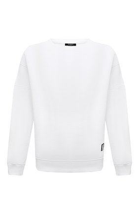 Мужской хлопковый свитшот BALMAIN белого цвета по цене 67450 руб., арт. XH1JS047/BB16 | Фото 1 Мужской хлопковый свитшот BALMAIN белого цвета, арт. XH1JS047/BB16 | Фото 1 (Материал внешний: Хлопок; Рукава: Длинные; Длина (для топов): Стандартные; Мужское Кросс-КТ: свитшот-одежда; Принт: С принтом; Стили: Спорт-шик)