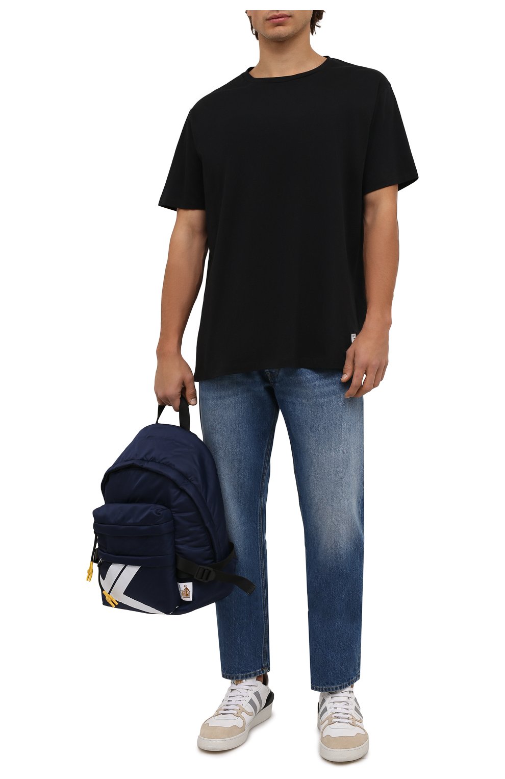 Мужская хлопковая футболка BALMAIN черного цвета, арт. XH1EG010/BB16 | Фото 2 (Рукава: Короткие; Длина (для топов): Стандартные; Принт: С принтом; Материал внешний: Хлопок; Стили: Спорт-шик)
