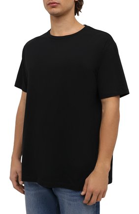 Мужская хлопковая футболка BALMAIN черного цвета, арт. XH1EG010/BB16 | Фото 3 (Рукава: Короткие; Длина (для топов): Стандартные; Принт: С принтом; Материал внешний: Хлопок; Стили: Спорт-шик)