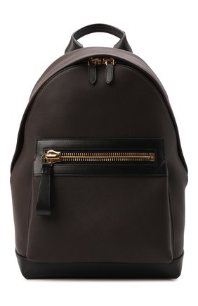 Мужской кожаный рюкзак TOM FORD темно-коричневого цвета, арт. H0397T-LCL213 | Фото 1 (Материал: Натуральная кожа; Размер: large)
