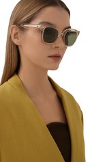 Женские солнцезащитные очки BRUNELLO CUCINELLI кремвого цвета, арт. M0CFIL007 | Фото 2 (Тип очков: С/з; Оптика Гендер: оптика-женское; Очки форма: Круглые)