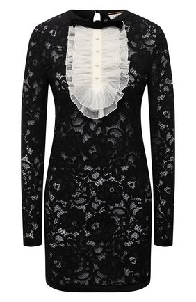 Женское платье из хлопка и вискозы SAINT LAURENT черного цвета по цене 238500 руб., арт. 661137/Y403K | Фото 1 Женское платье из хлопка и вискозы SAINT LAURENT черного цвета, арт. 661137/Y403K | Фото 1 (Длина Ж (юбки, платья, шорты): Мини; Материал подклада: Шелк; Материал внешний: Хлопок; Рукава: Длинные; Женское Кросс-КТ: Платье-одежда; Случай: Коктейльный; Стили: Романтичный)