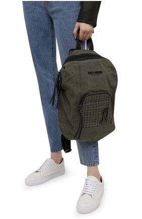 Женский рюкзак HARLEY-DAVIDSON хаки цвета, арт. WDD7332-Olive | Фото 2 (Материал: Текстиль; Стили: Кэжуэл)
