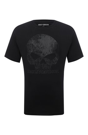 Мужская хлопковая футболка HARLEY-DAVIDSON черного цвета, арт. 96061-22VM | Фото 1 (Материал внешний: Хлопок; Принт: С принтом; Рукава: Короткие)